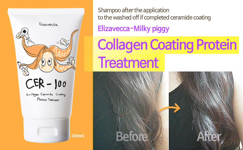 Elizavecca – CER 100 Hair Collagen Ceramide Coating Hair Protein Treatment **Outlet**