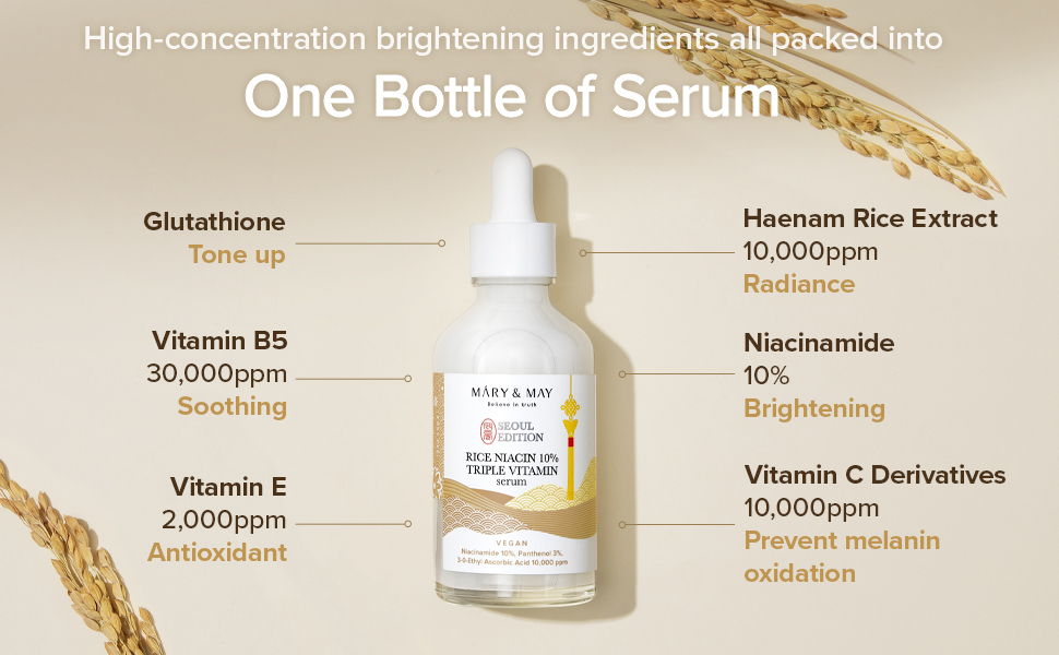 Mary&May - Rice Niacin 10% Triple Vitamin Serum Seoul Edition